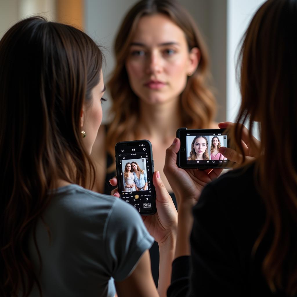 Photographer obtaining consent from a model