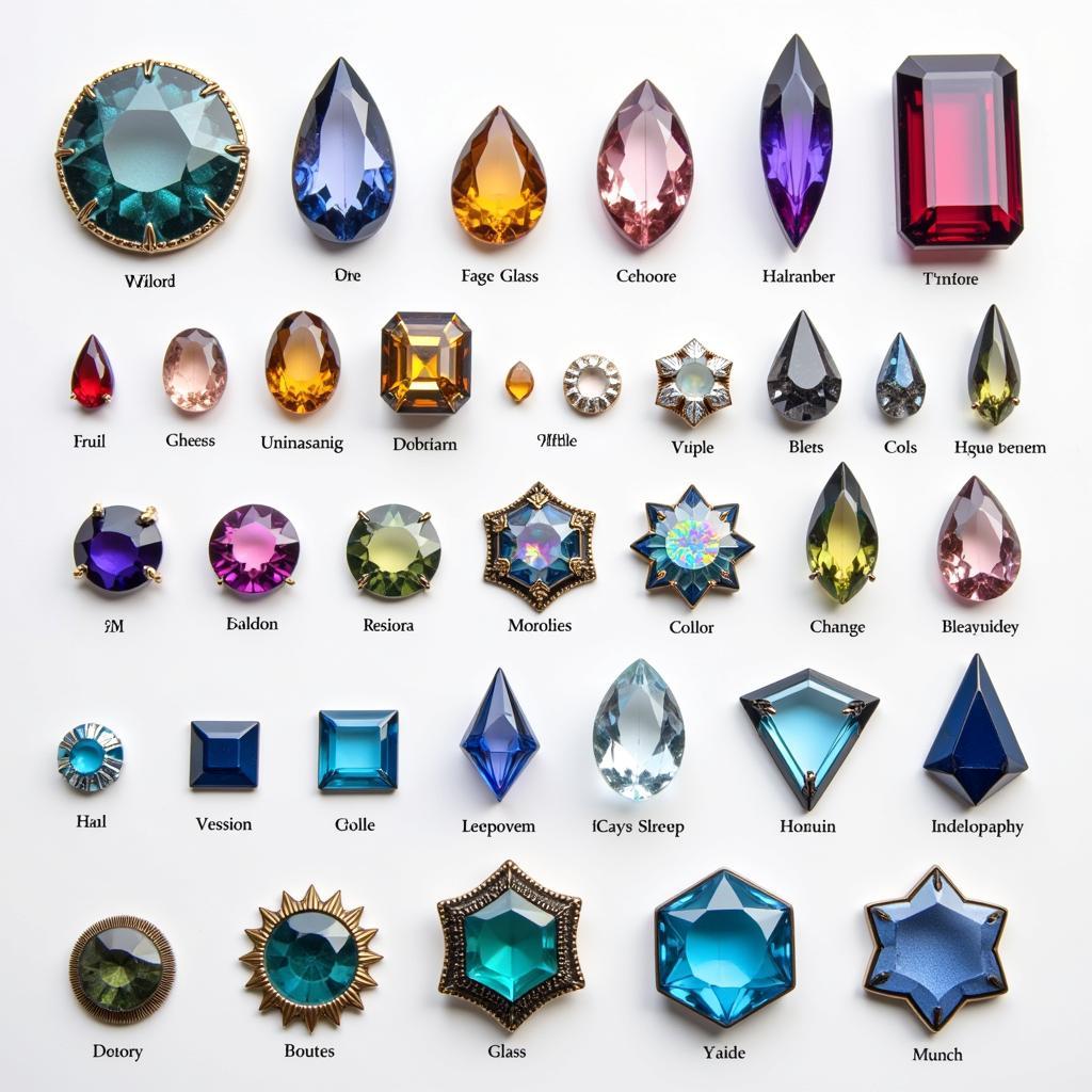 Variety of Face Gems