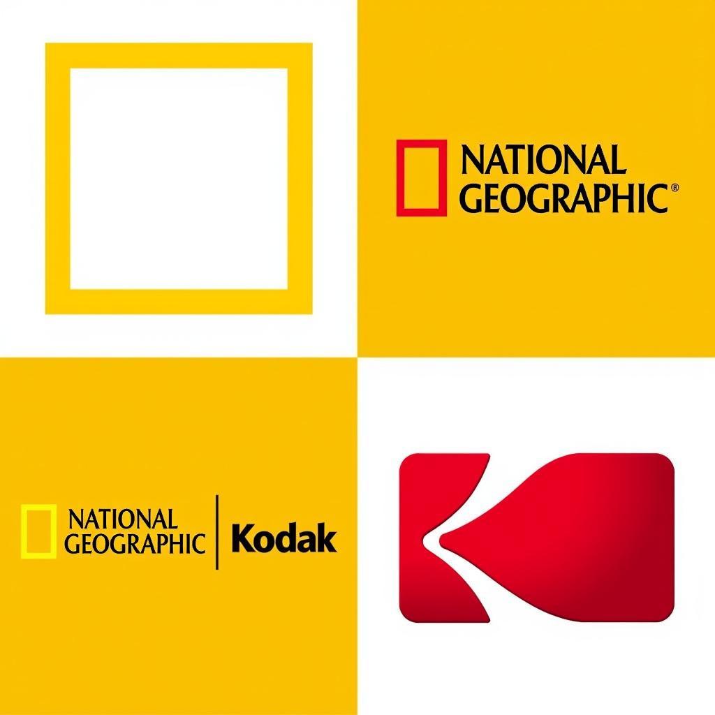 Famous Yellow Rectangle Logos - National Geographic and Kodak