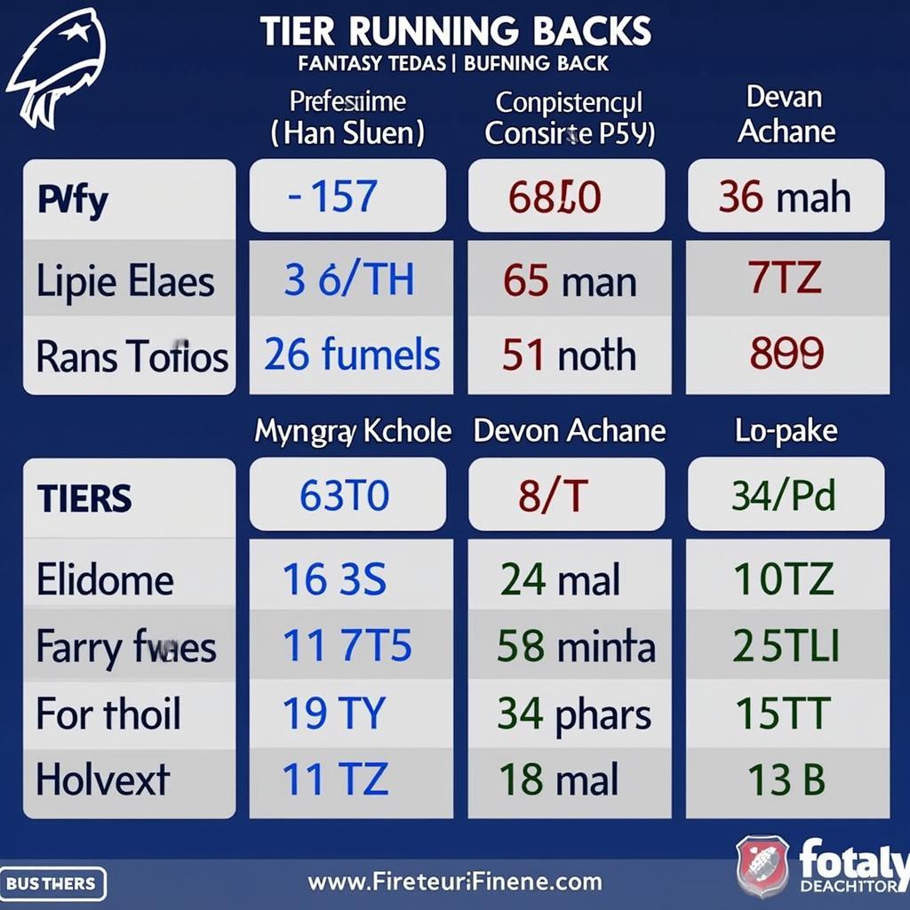 Fantasy football running back tiers