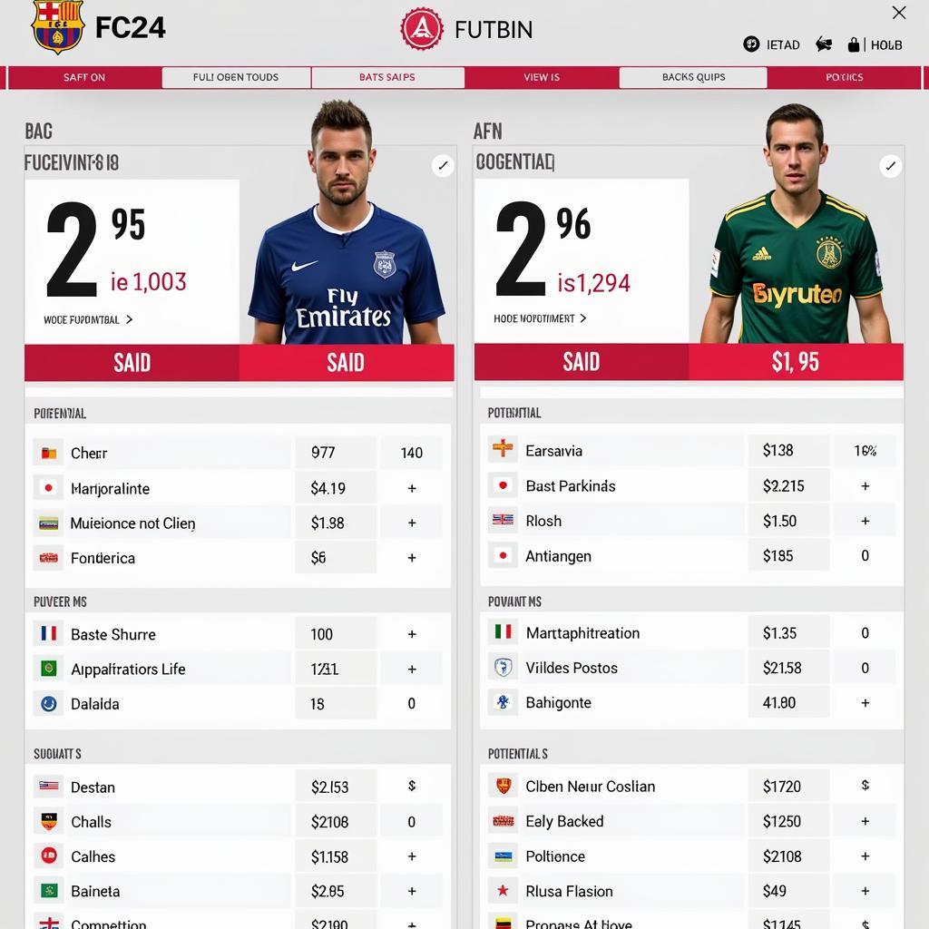 FC 24 Player Comparison on FUTBIN