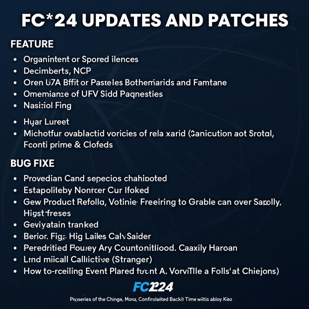 FC24 Game Updates and Patch Notes Schedule