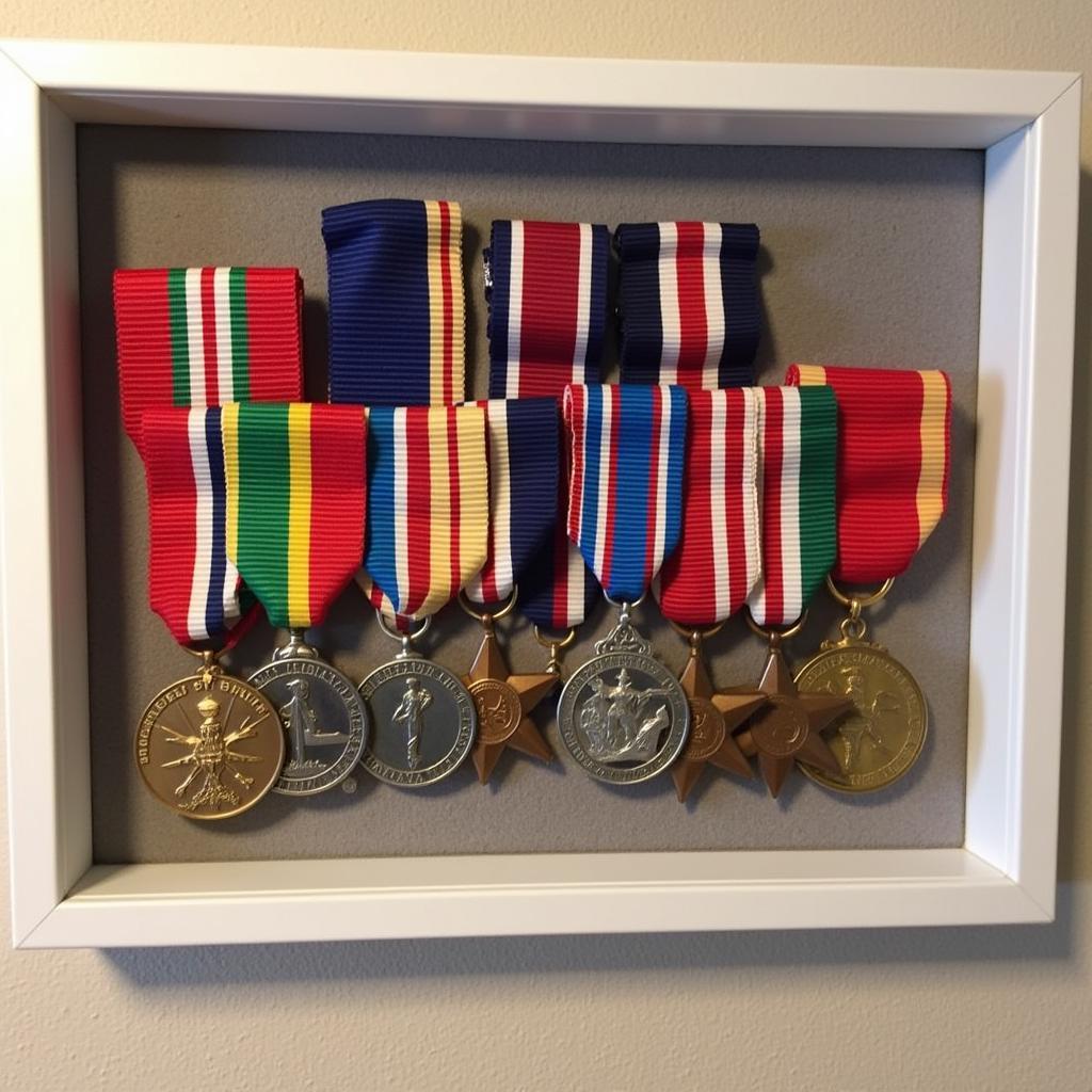 Completed Medal Display in a Shadow Box