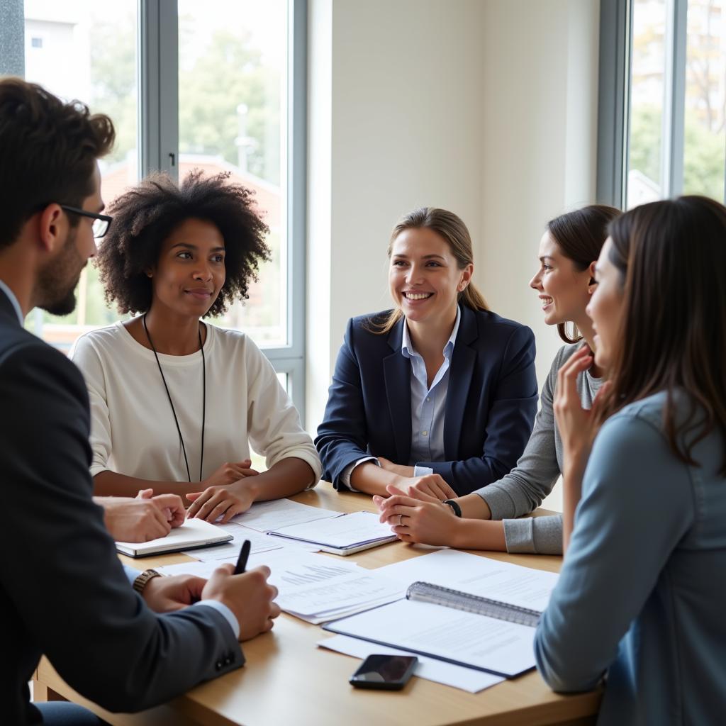 Individuals meeting with a financial advisor