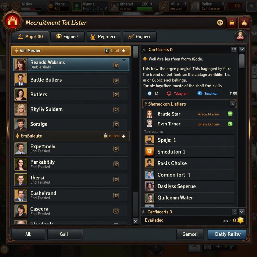 Using a Recruitment Agency to Find a Butler in a Strategy Game