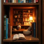 Finished Book Nook Displayed on a Bookshelf