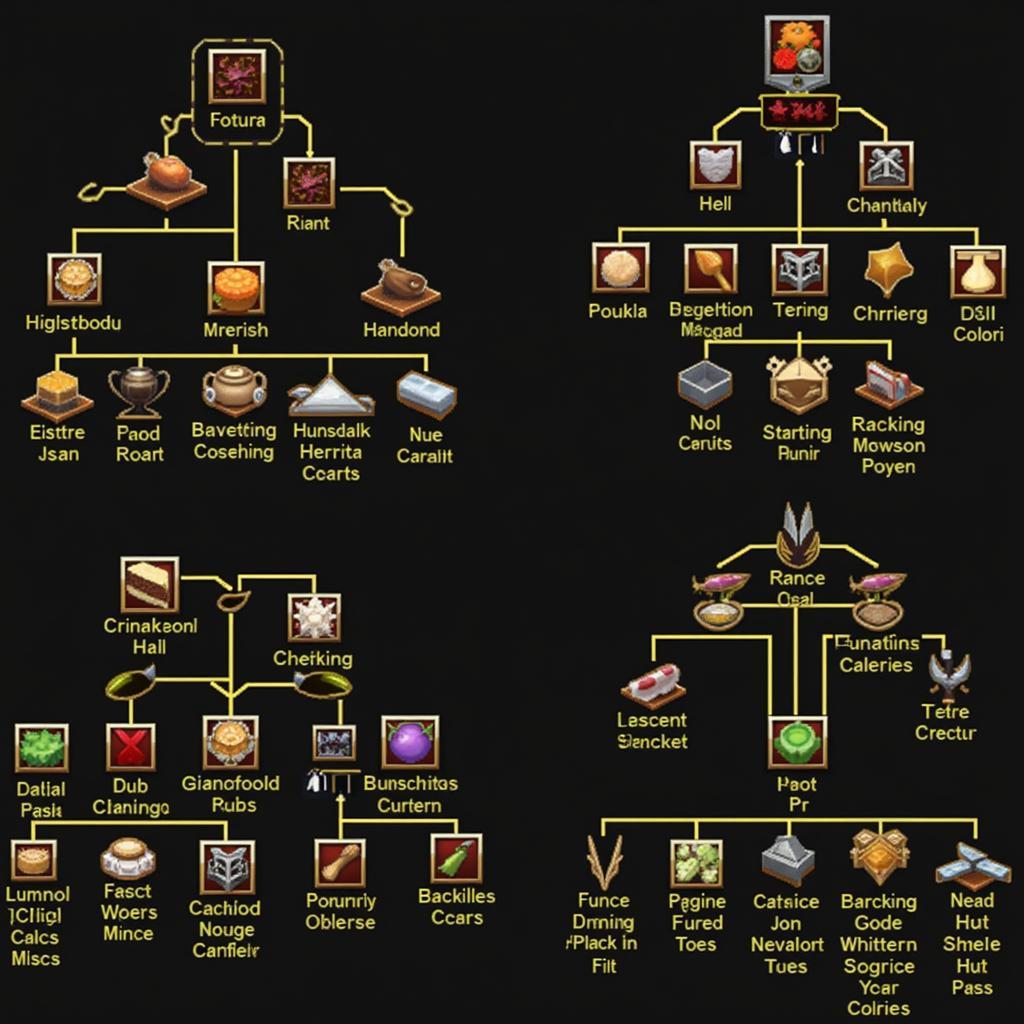 Skill trees related to food and cooking in video games.