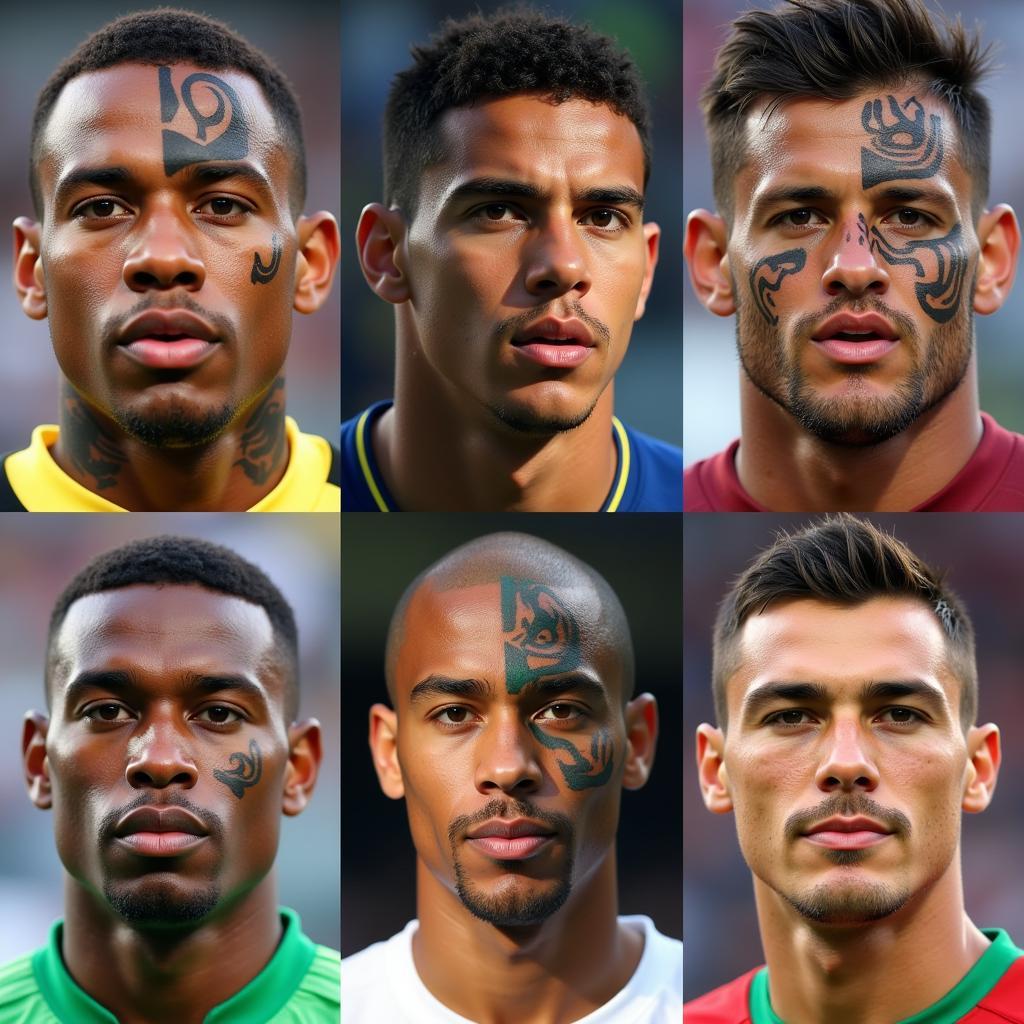 Football Face Tattoo Portraits