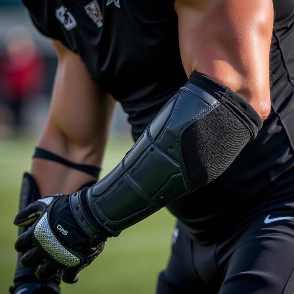 Football Lineman with Arm Protection