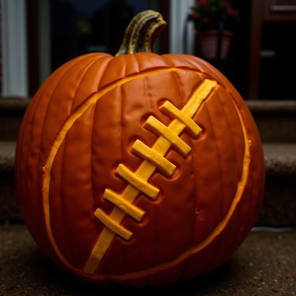 Football Pumpkin Carving Design