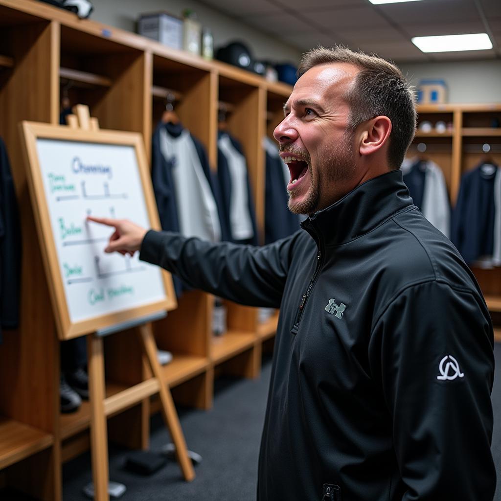 Coach Giving a Motivational Speech to his Team