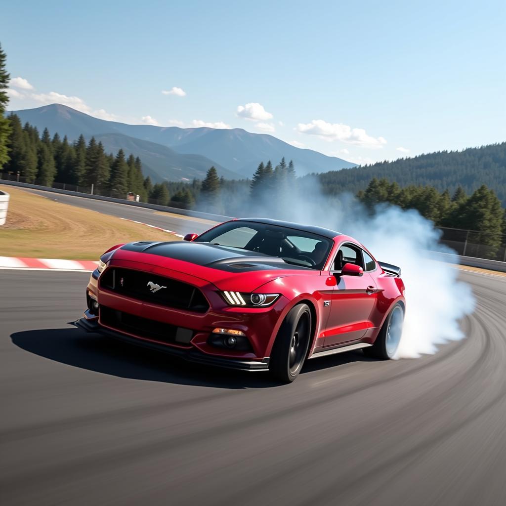 Ford Mustang in a driving game