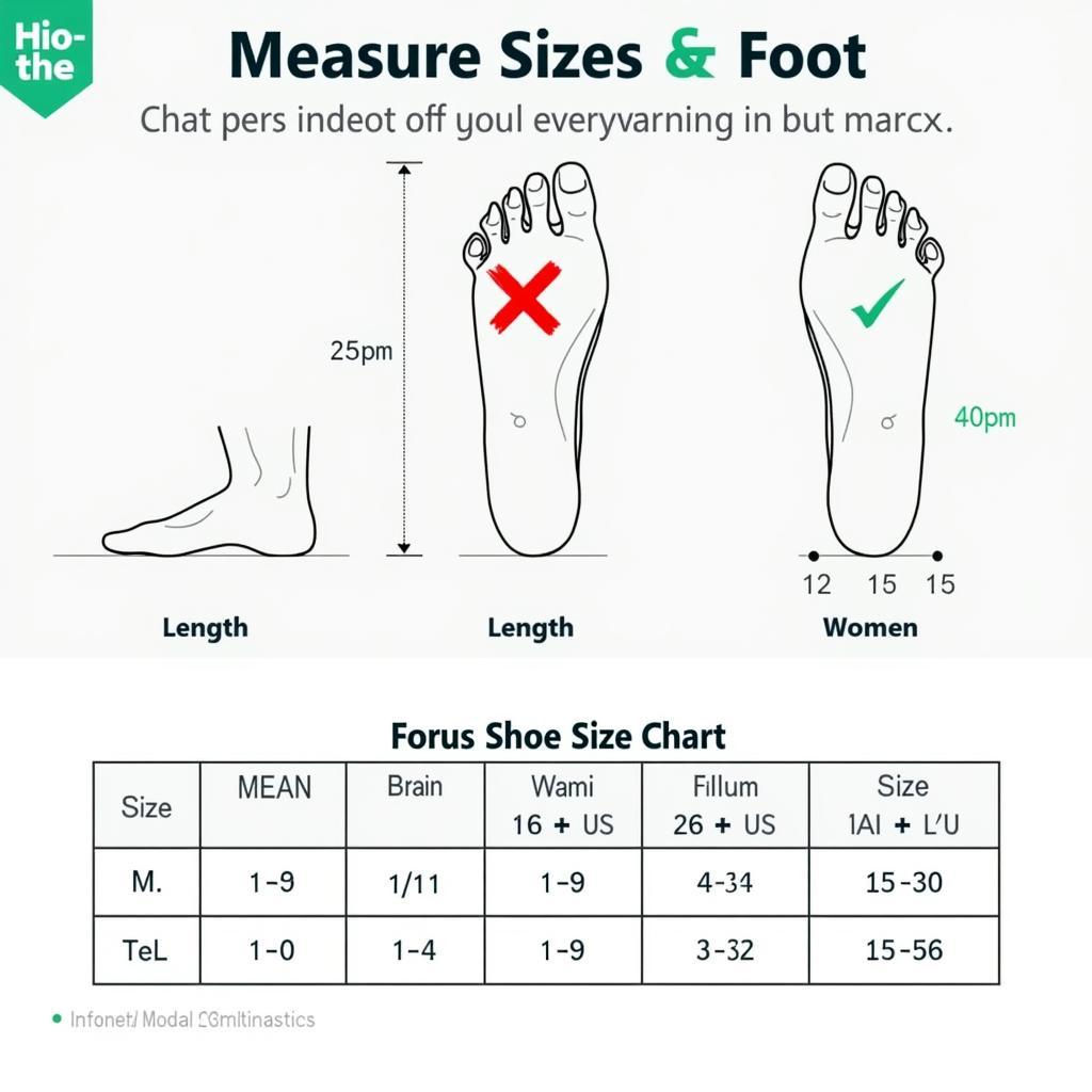 Forus Shoes Size Guide