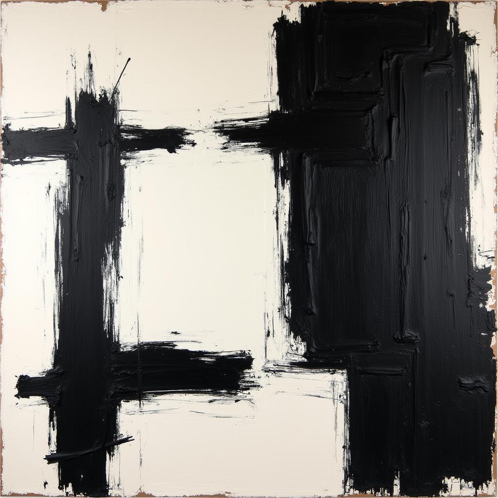 Franz Kline Black and White Abstract Painting