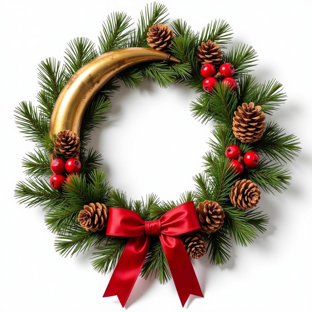 DIY French Horn Christmas Wreath