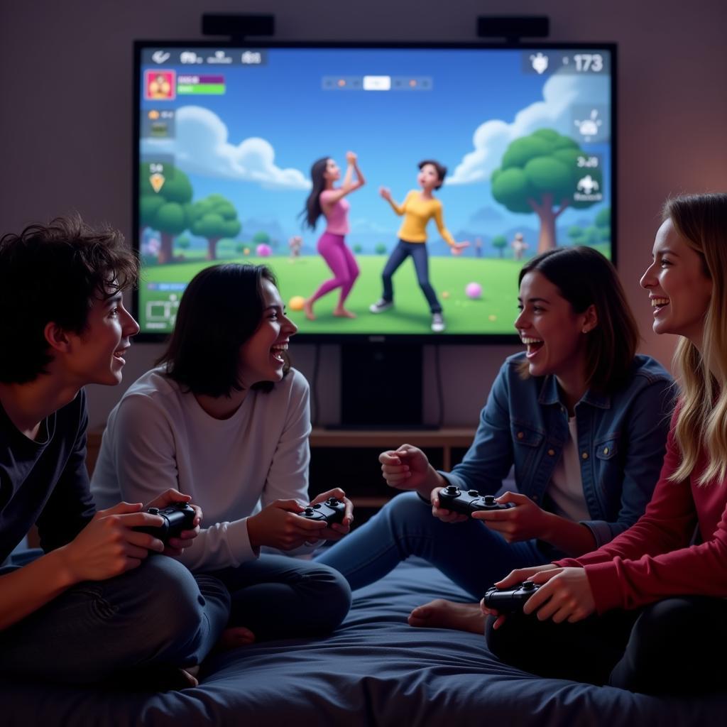 Friends Playing Video Games Together