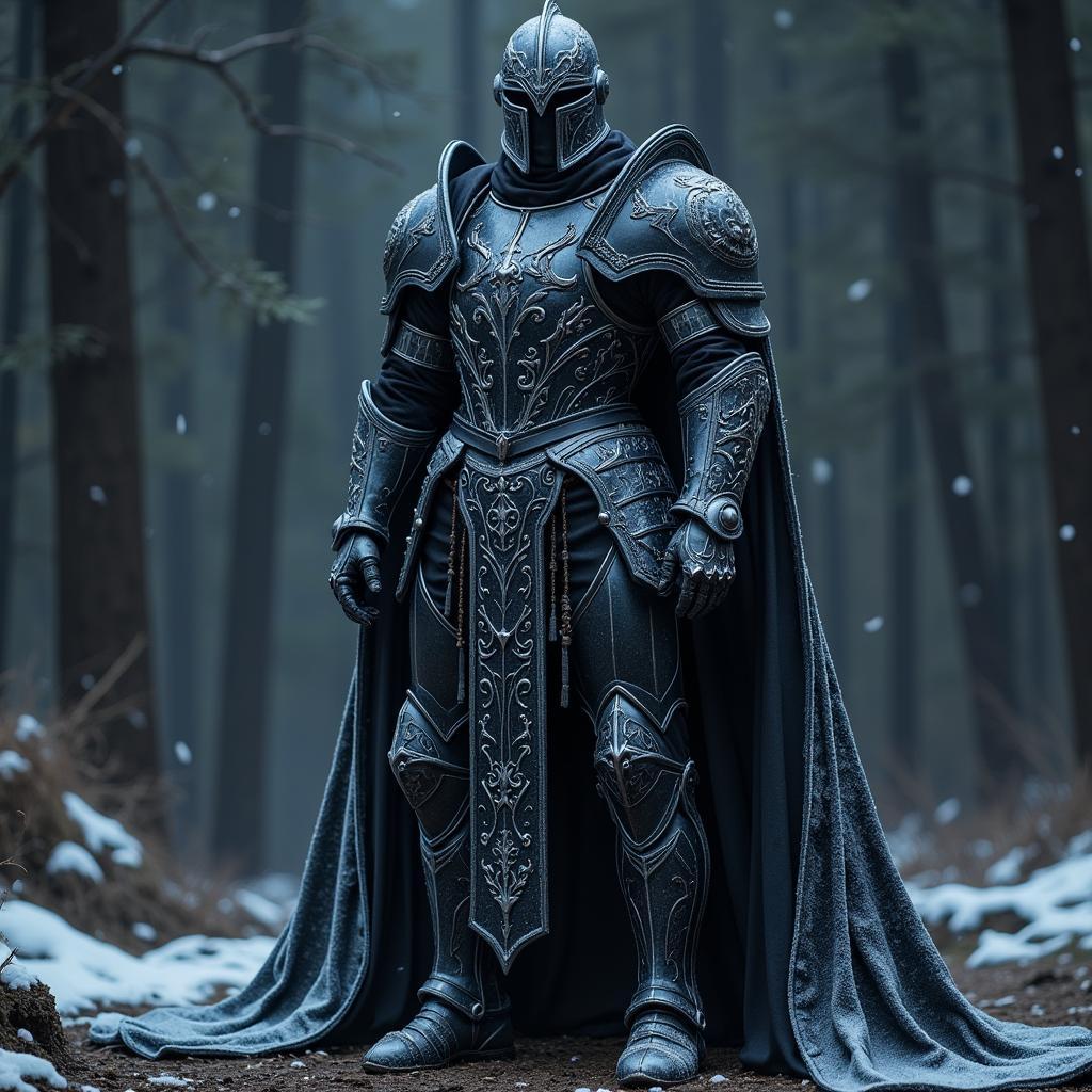 Frosty Black Armor Set in an RPG