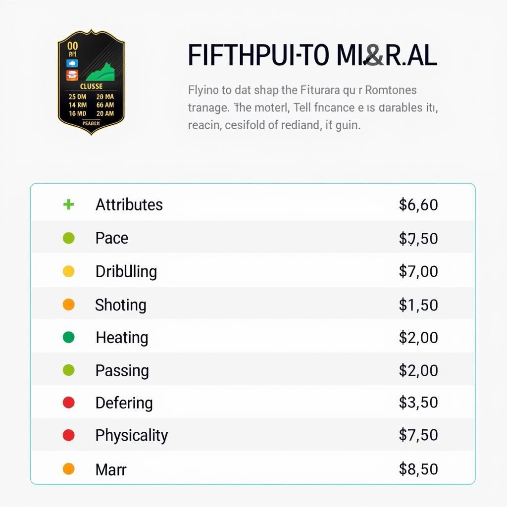 Futcard Attributes and Ratings Displayed