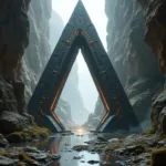 Futuristic Triangle Portal Concept Art