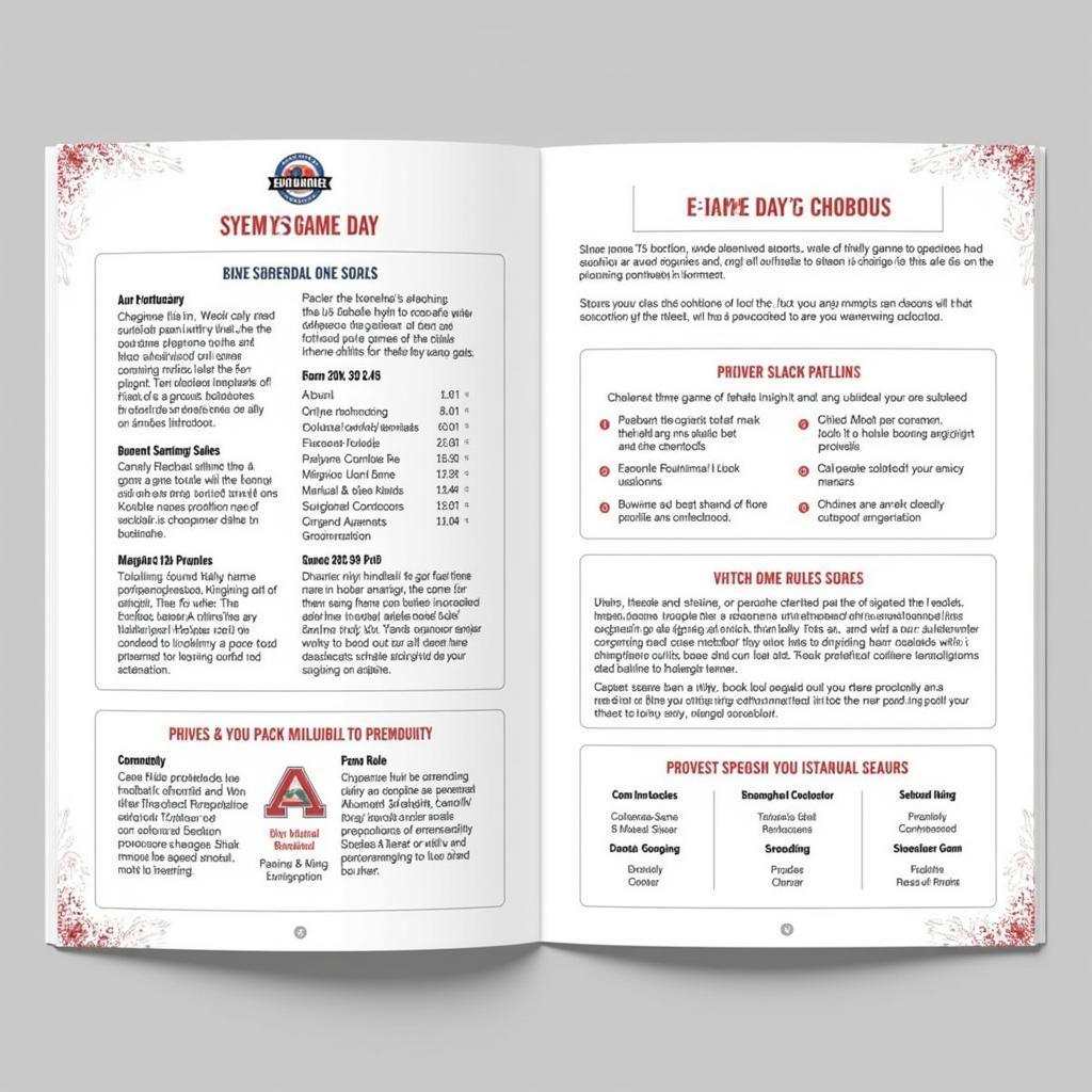 Example of a well-structured game day program template