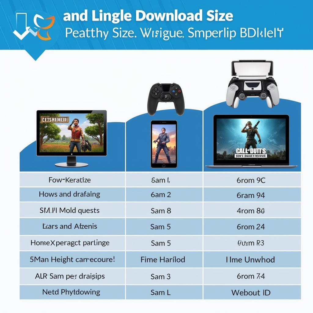 Digital game download sizes on different platforms