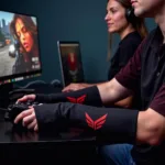 Gamer Wearing a One Arm Sleeve During Gameplay