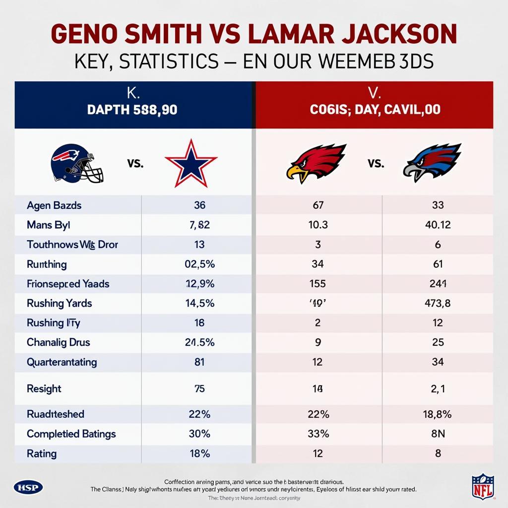 Geno Smith and Lamar Jackson Comparison Chart