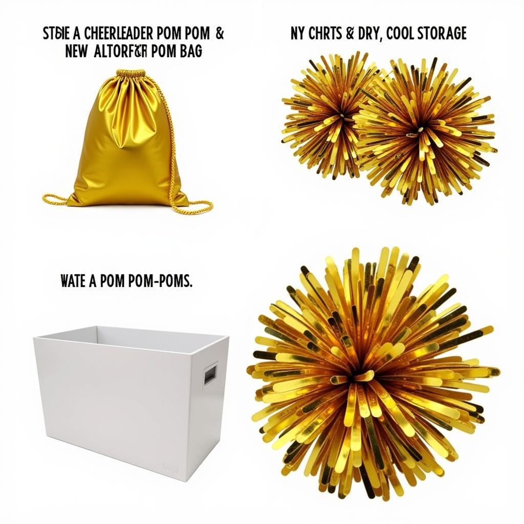 Storing gold cheer pom poms correctly