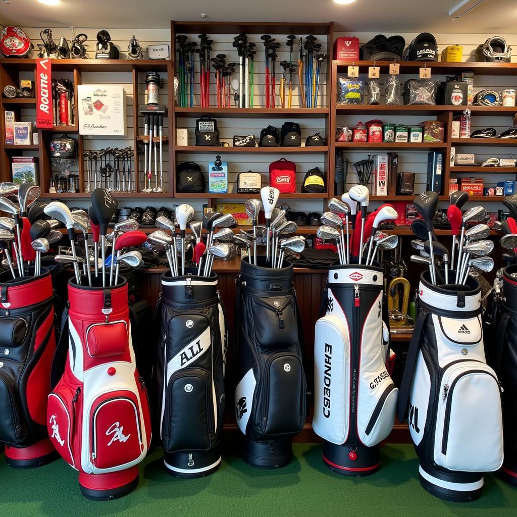 Golf Clubs and Equipment Display