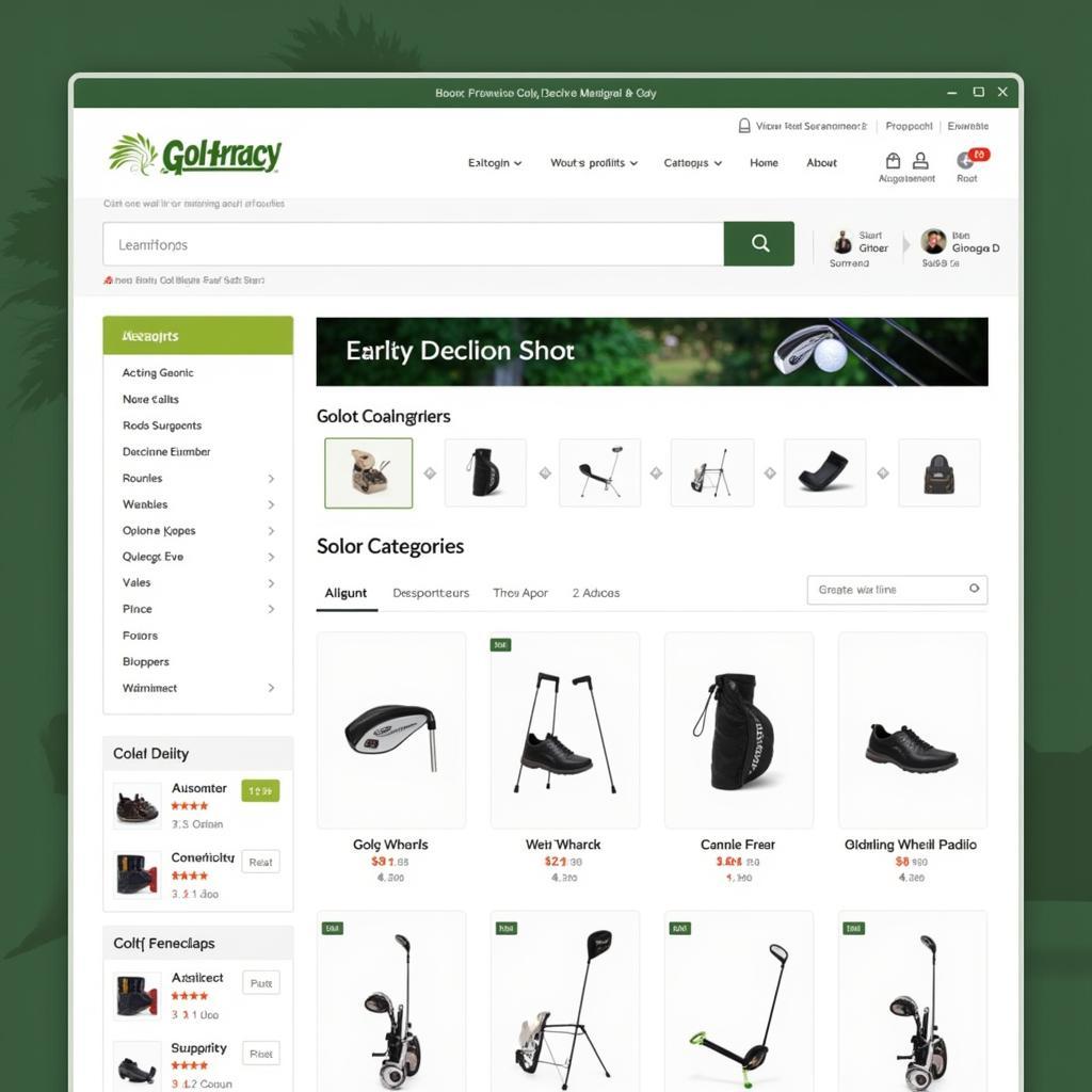 Golf Galaxy Online Store Interface