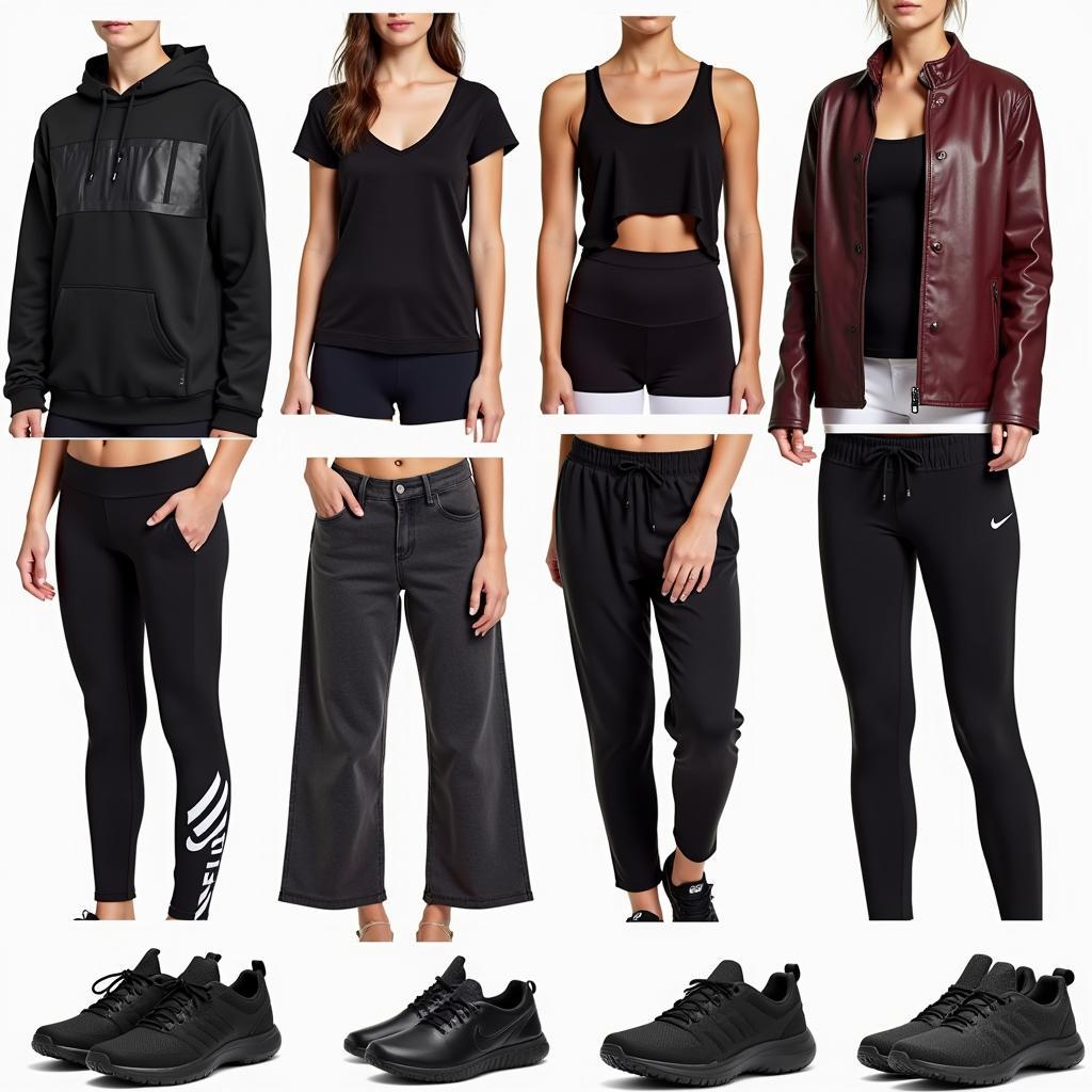 Goth athletic wear outfit ideas - layering and textures