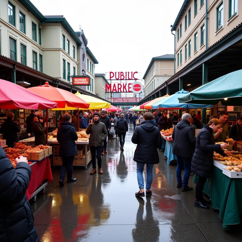 Granville Island Market Exploration on a Rainy Day