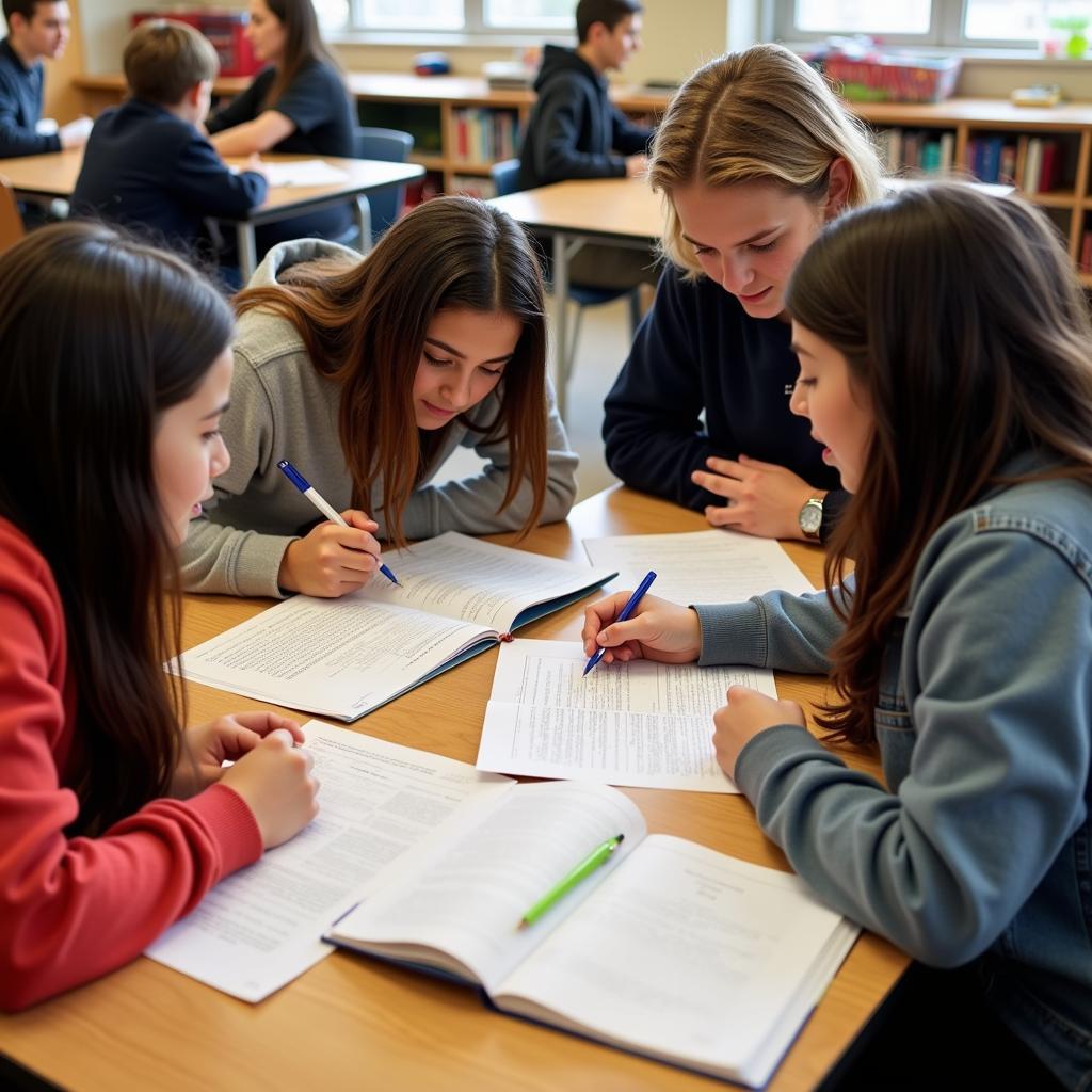 Group of Students Studying Together