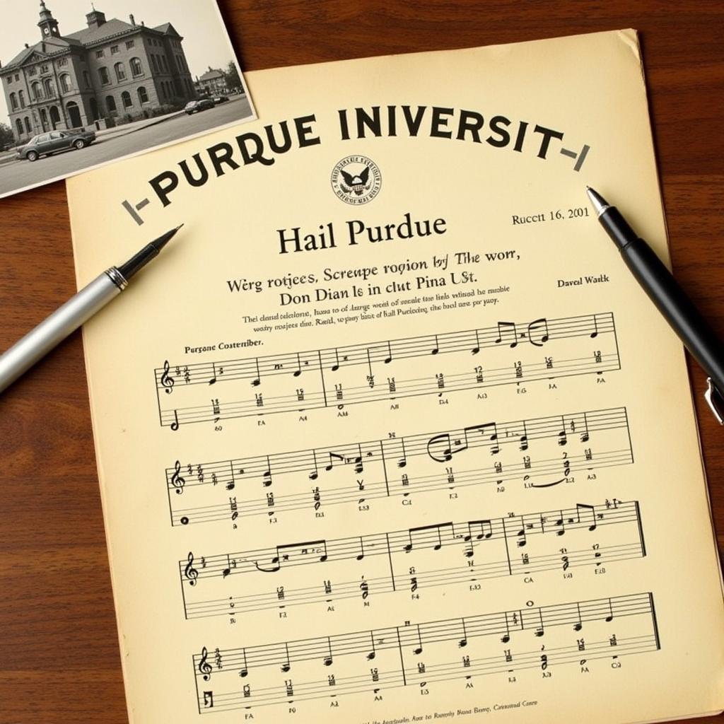 Historical Hail Purdue Sheet Music Document