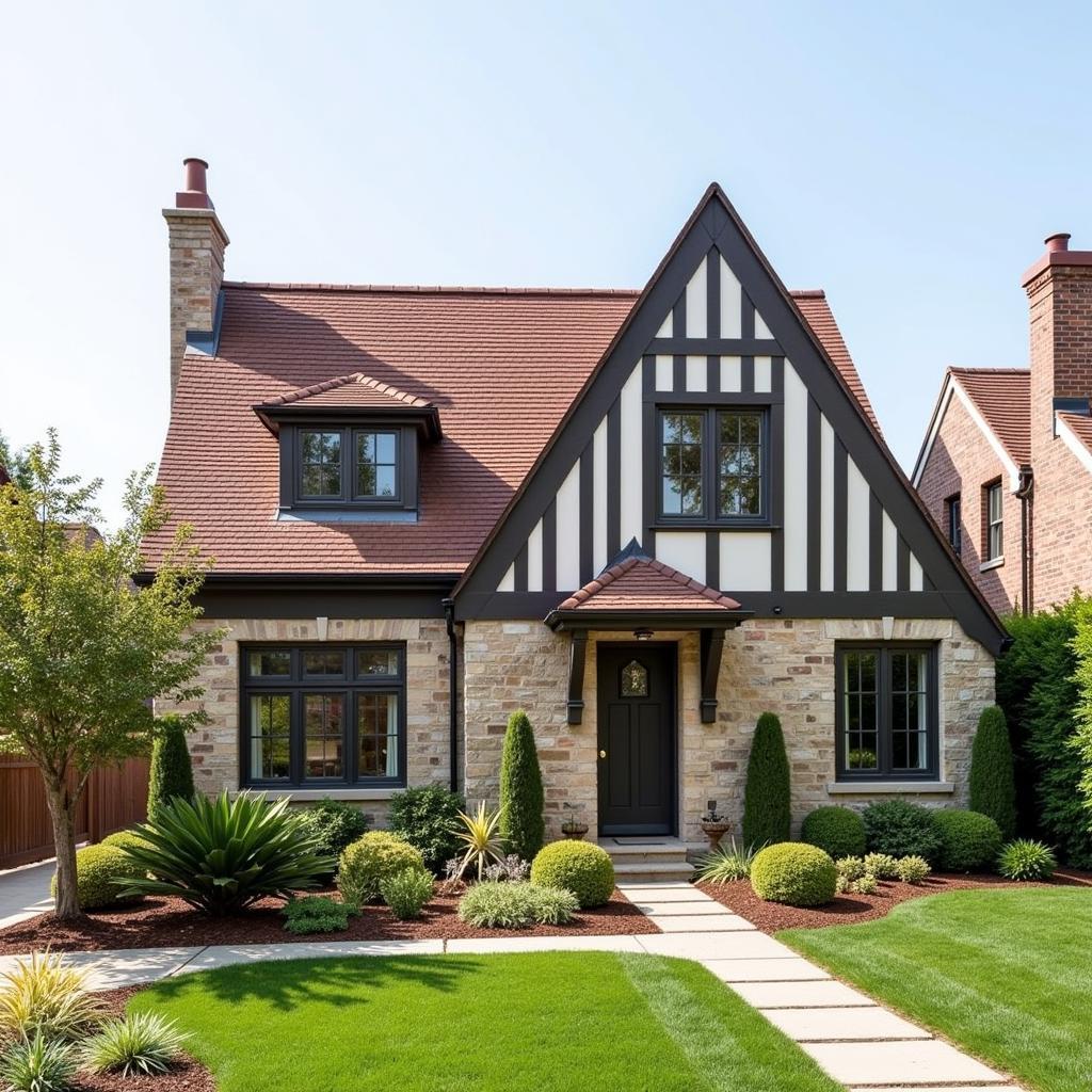 Half Gable Roof on a Tudor Cottage