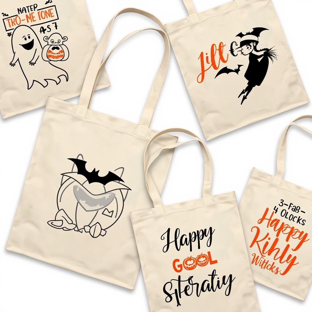 Halloween Iron on Decals on Tote Bags