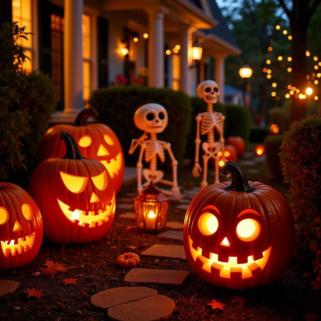 Spooky Halloween Decorations and Pumpkin Carving