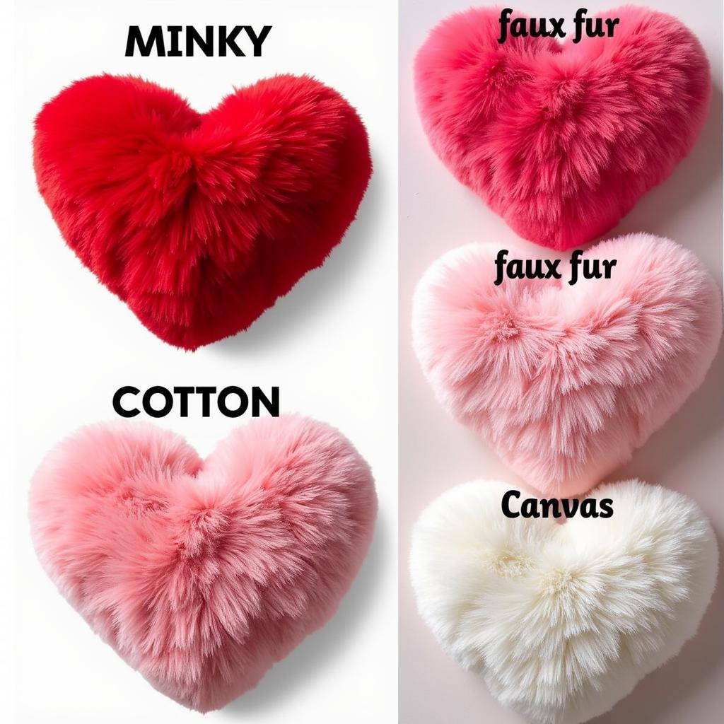 Heart Shaped Plush Material Variety