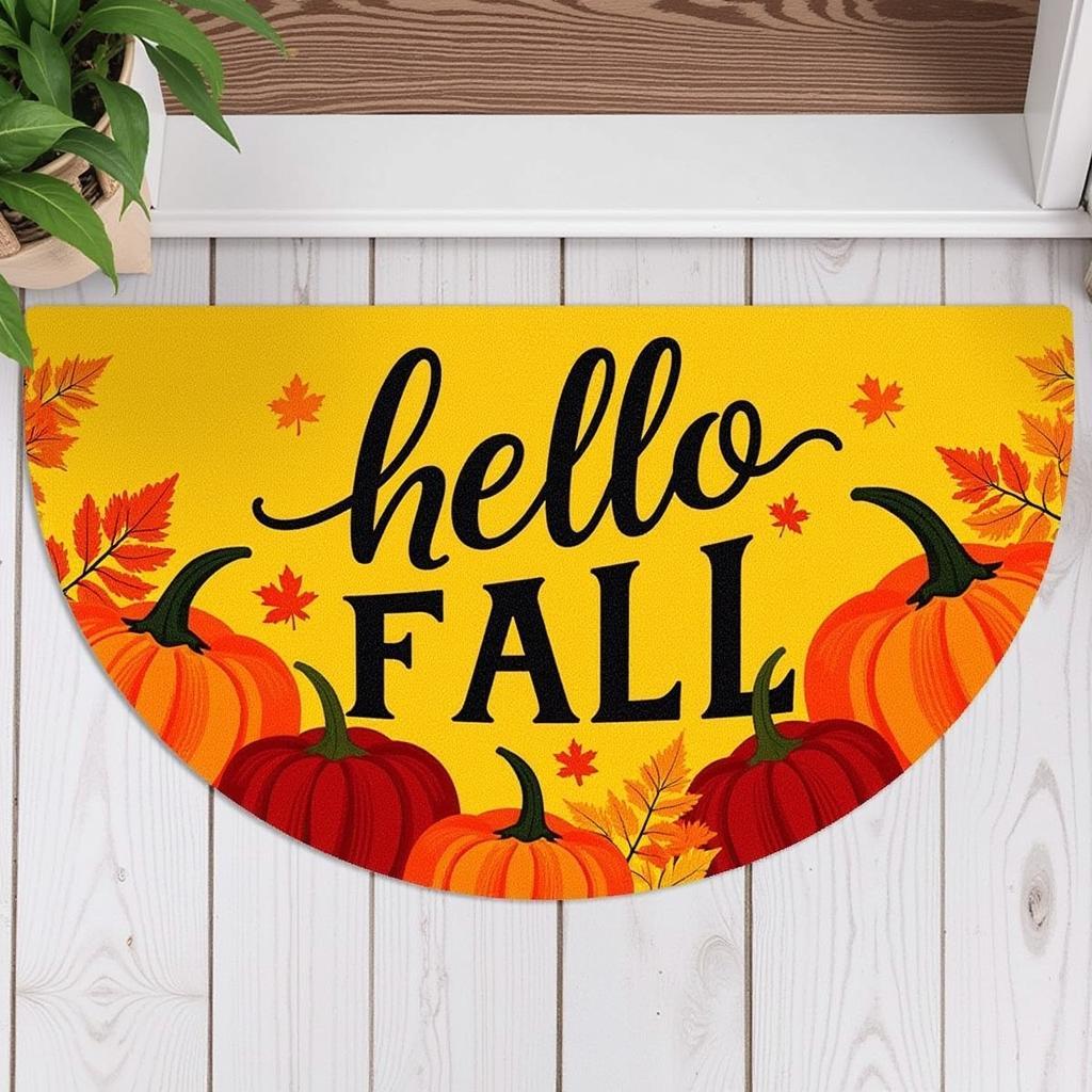 Pumpkin Hello Fall Doormat