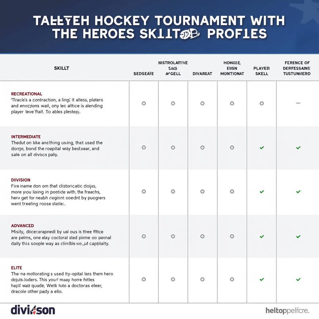 Division Breakdown for Heroes Hockey Tournament