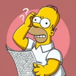 Homer Simpson Pondering a Crossword Clue