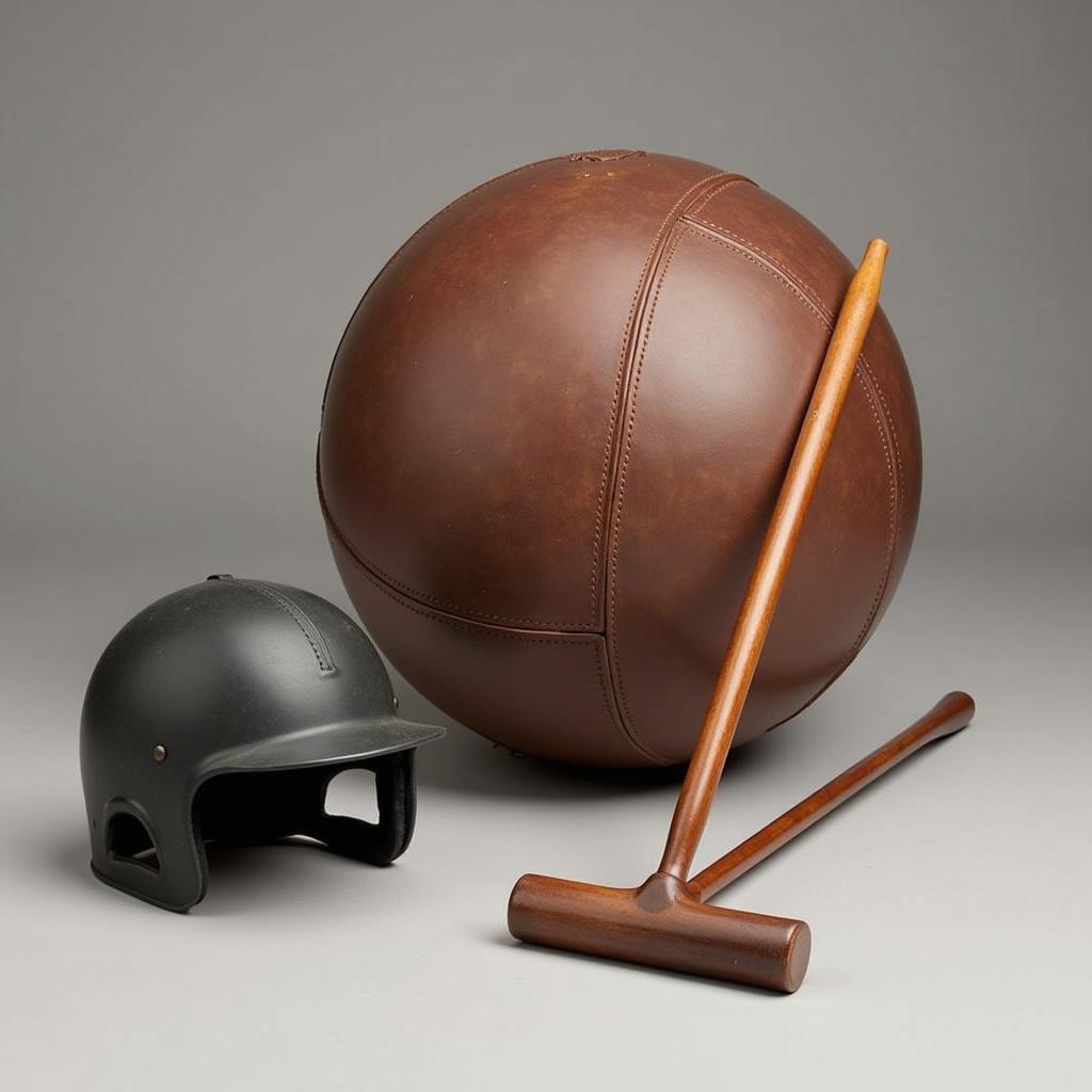 Essential Equipment for Horse Play Ball:  Mallet, Ball, and Helmet