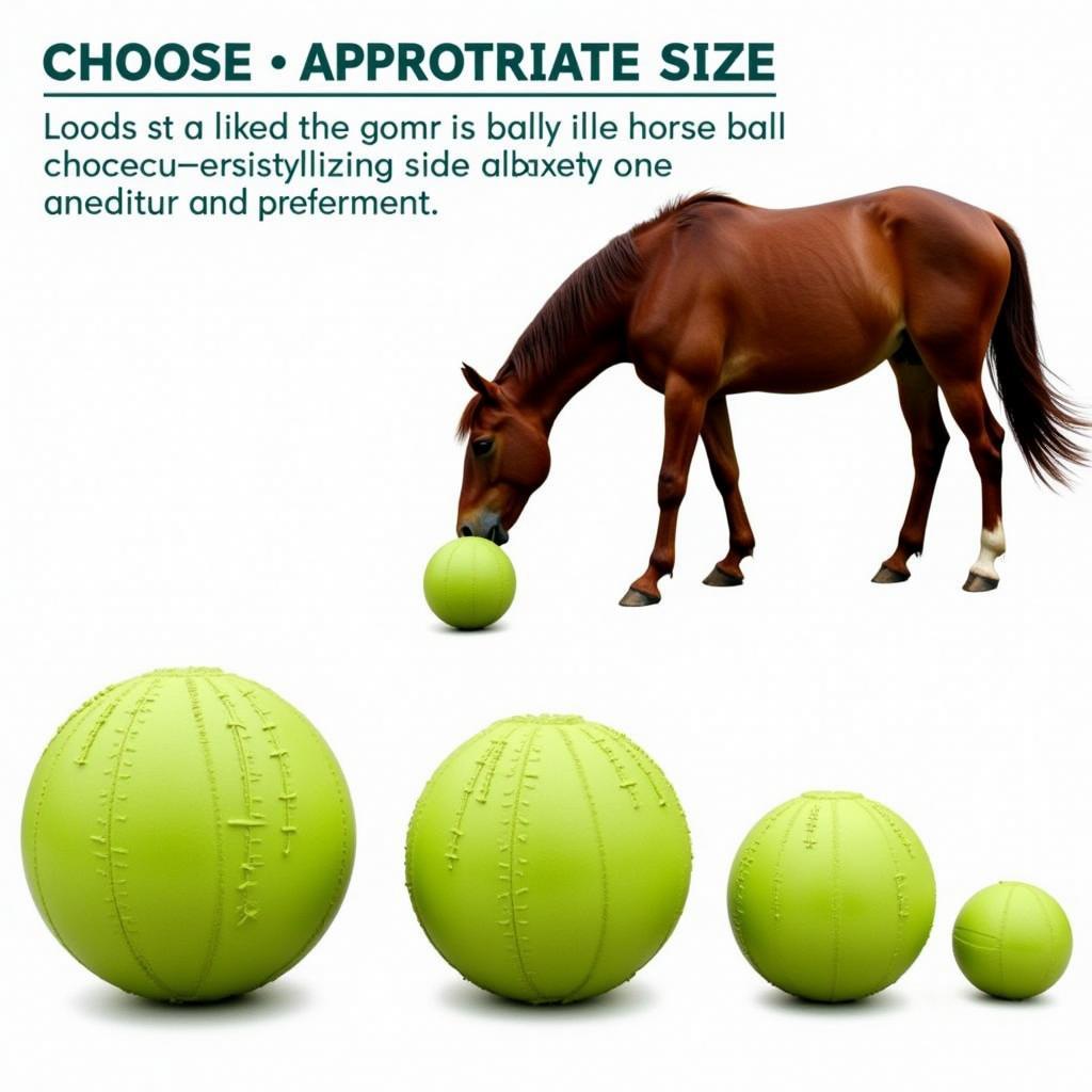 Horse Playing with Large Balls of Different Sizes