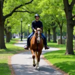 Horse Riding in a City Park