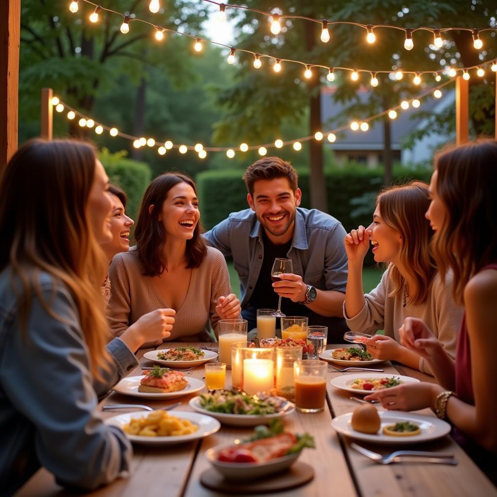 Creating Your Own Fun: A vibrant image of a group of friends enjoying a casual gathering, laughing and having fun, symbolizing the power of creating your own social opportunities.