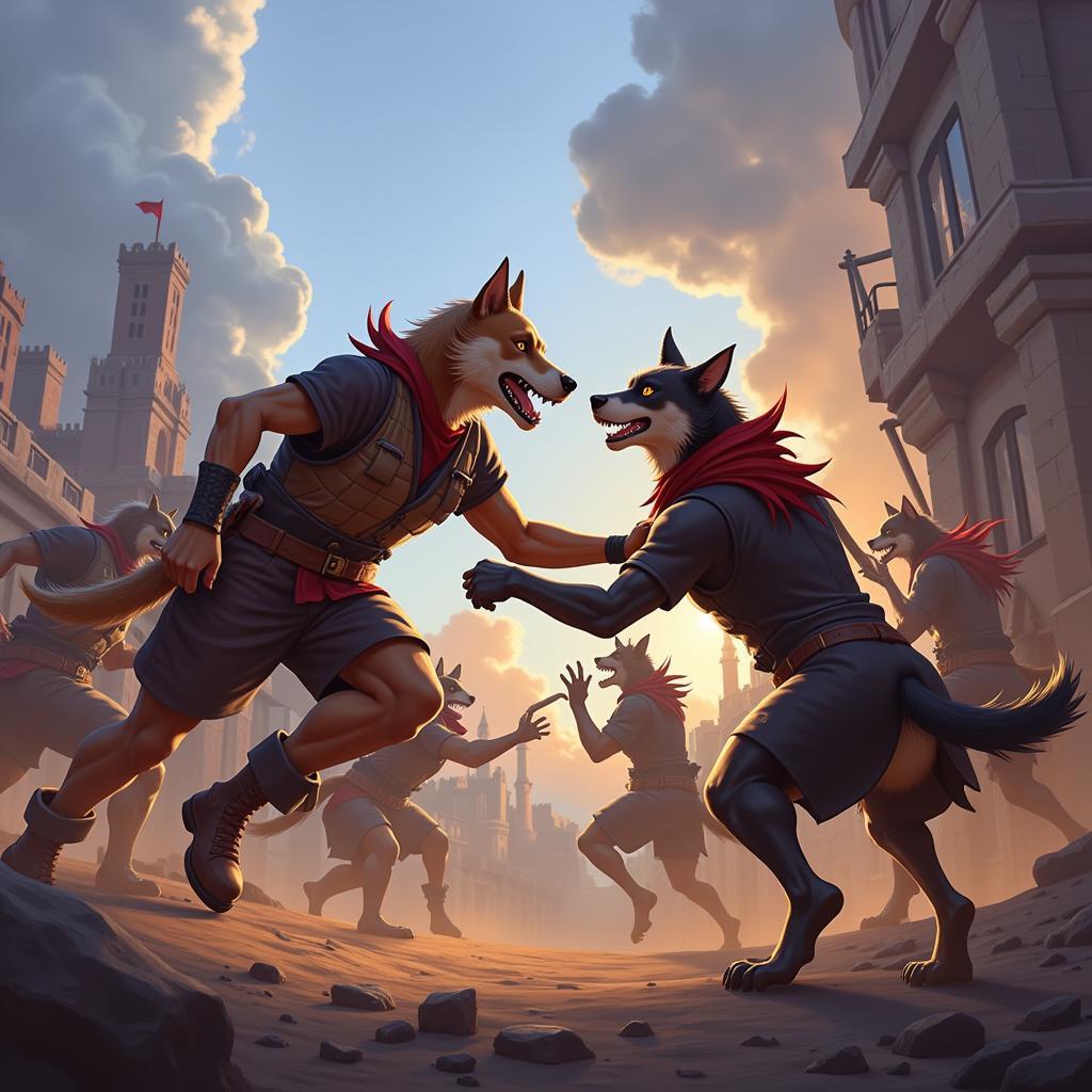 Epic Battle Scene in Hound Heroes