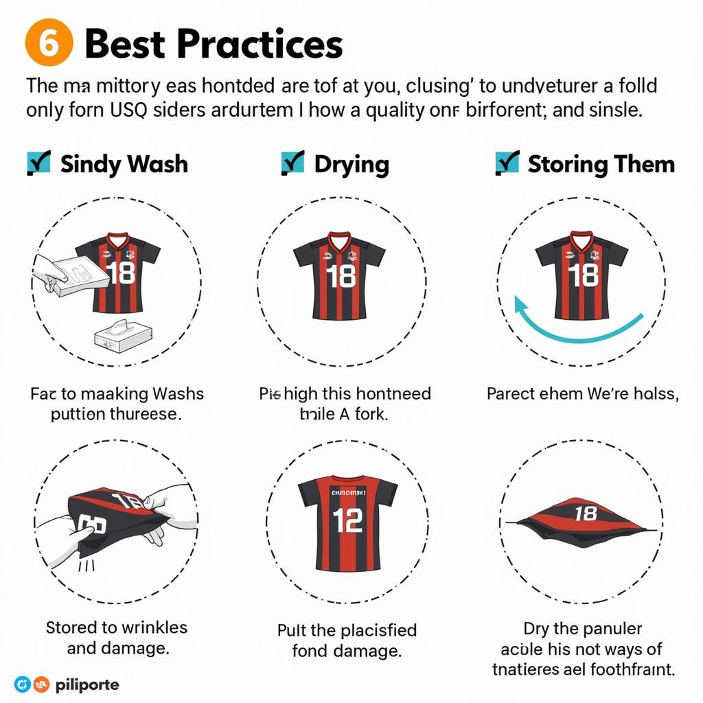 Proper washing and storage techniques for football shirts.