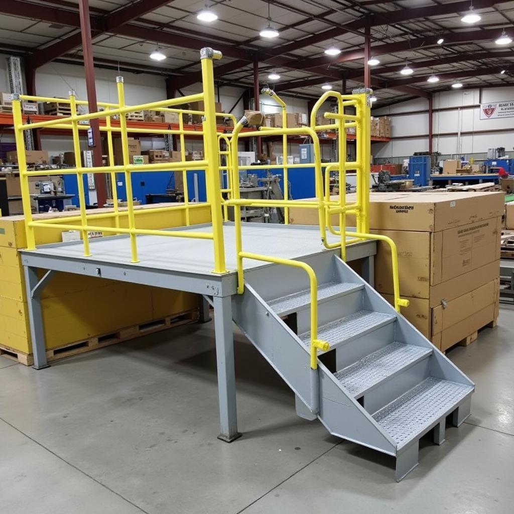 Industrial Railing Platform with Enhanced Safety Features