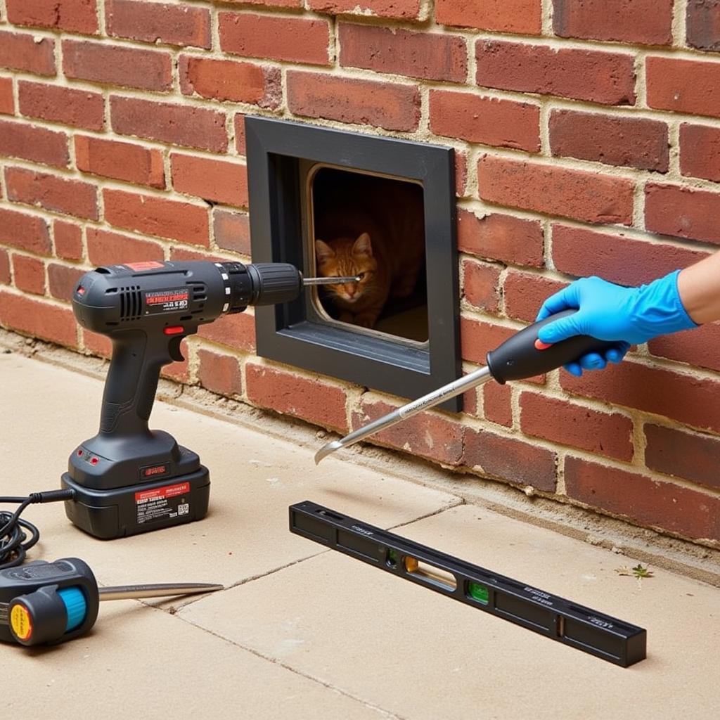 Installing a Cat Door in a Brick Wall