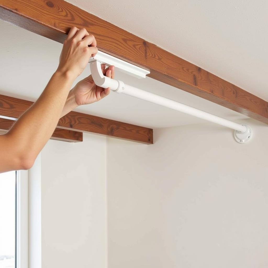 Installing a Ceiling Mounted Clothes Rail